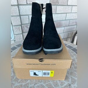 NIB Seven7 Footwear Woman Bestie Black Suede Boots 8